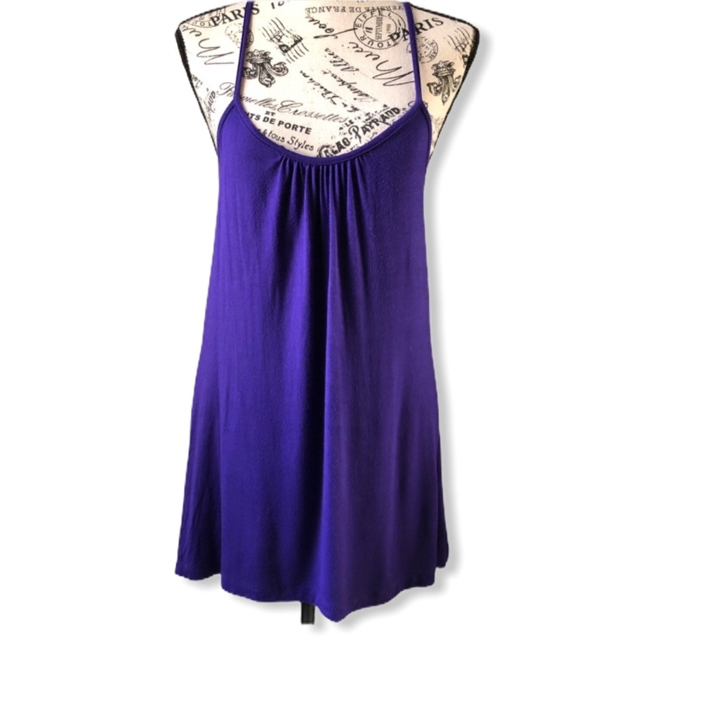 Anthro Velvet By Graham & Spencer Violet Racerback Blend Tank